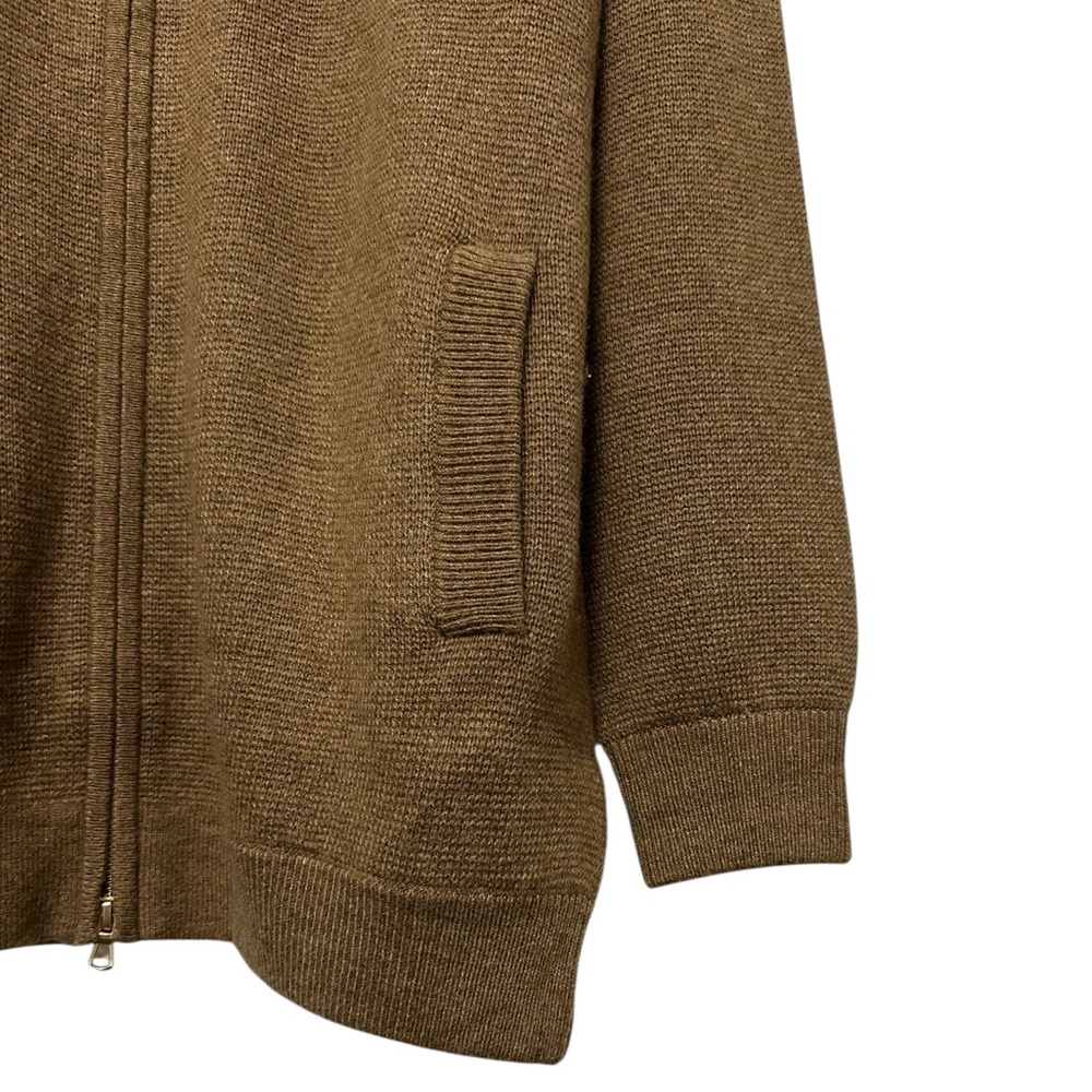 NEW J. CREW Full-zip flight sweater-jacket Heather Rich Camel Size Medium - Picture 4 of 6